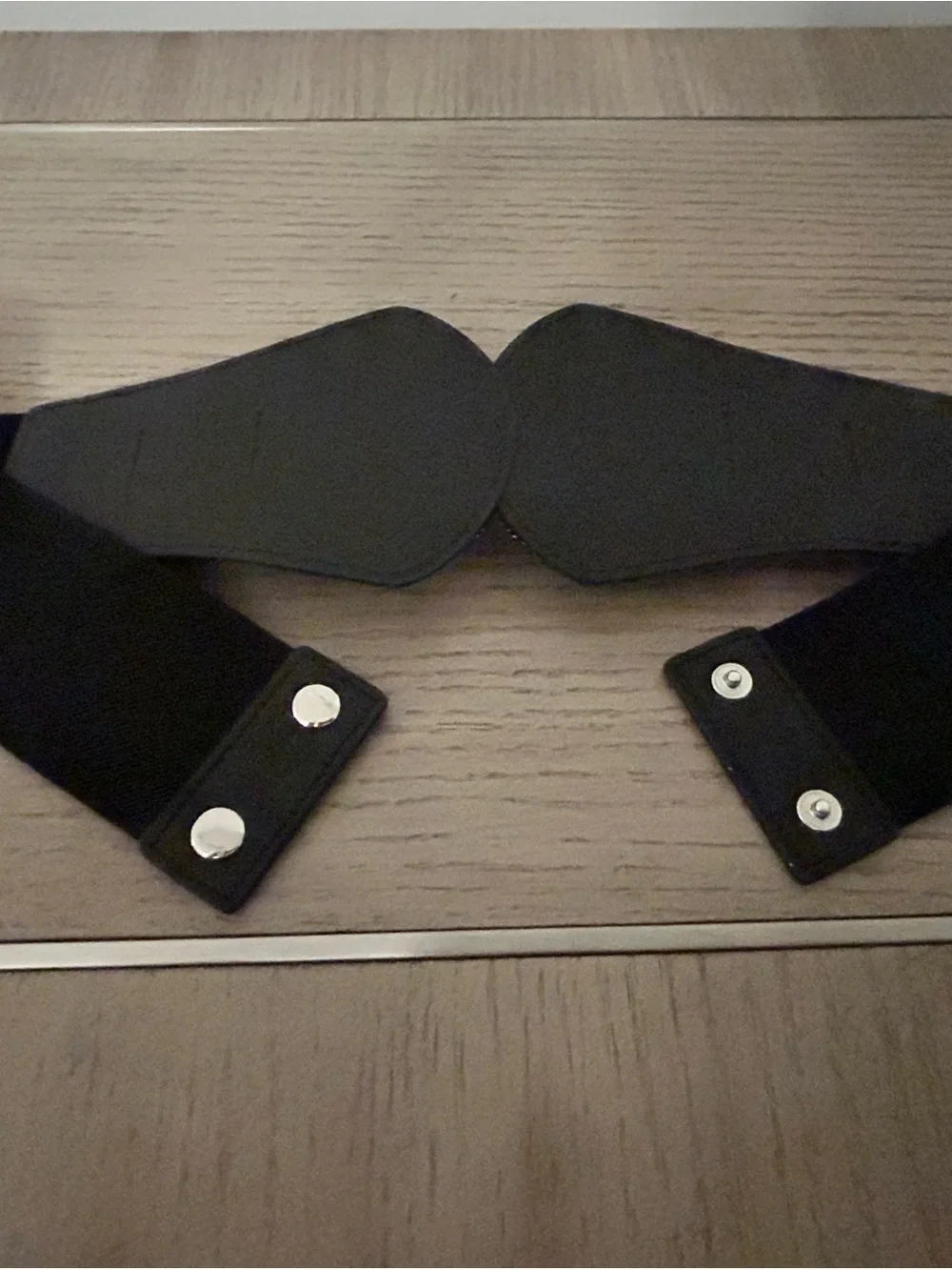 Torrid Black Stretch Waist Belt Silver Double Crescent Buckle Size 1/2